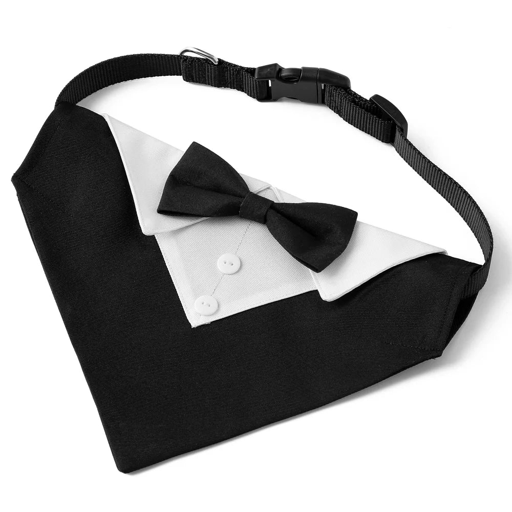 Sucado Bow Tie Dog Collar – Adjustable Tuxedo Bandana