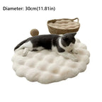 Round Insulated Dog Mat – Non-Slip Washable Plush Sleeping Pad for Small Dogs
