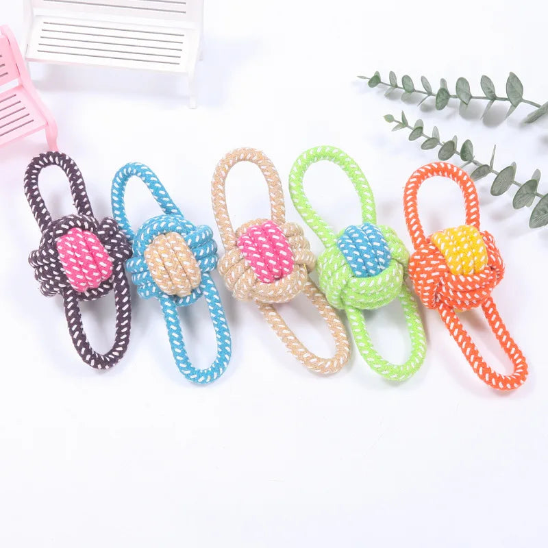 Cotton Rope Ball Toy - Interactive Toothbrush for Dogs of All Sizes