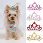Small Dog Hair Clip Bow Faux Pearl Crown – 1 Pc Cute Pet Accessory