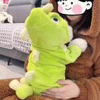 Dinosaur Dog Flannel Jumpsuit – Cozy Winter Romper for Small Dogs