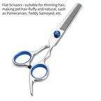 Professional 5-Piece Dog Grooming Scissors Set - Safety Round Tip Stainless Steel Kit