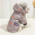 Dog Hooded Down Jacket – Winter Coat with Leash Ring