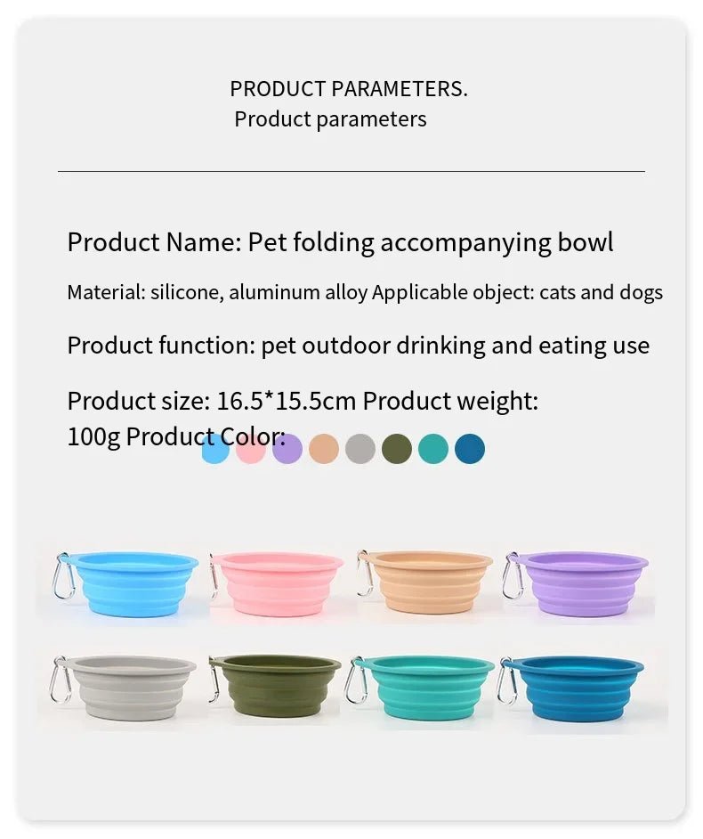 Collapsible Silicone Dog Travel Bowl – 350ml & 600ml Portable Feeder