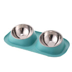 15° Tilted Double Dog Bowl – Stainless Steel Neck Protection Feeder