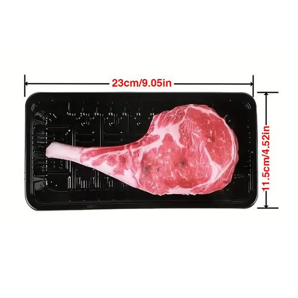 Steak Shaped Plush Dog Toy - Squeaky for Small & Medium Dogs, Interactive & Fun
