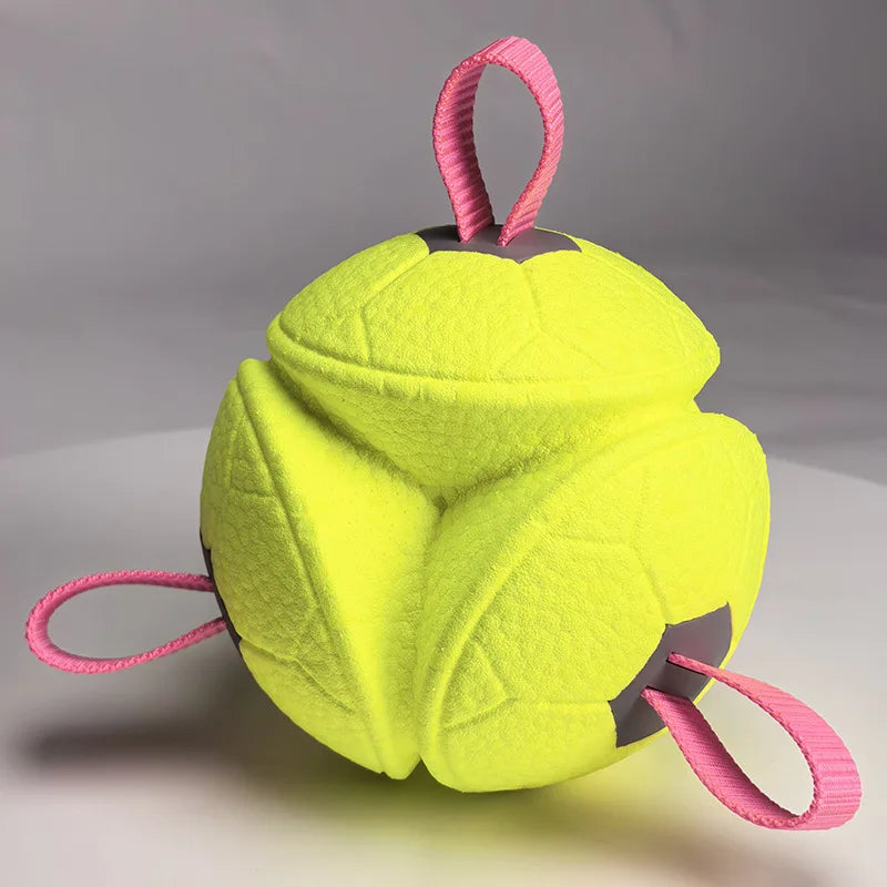 Dog Soccer Ball with Rope – Durable Fetch & Tug Toy