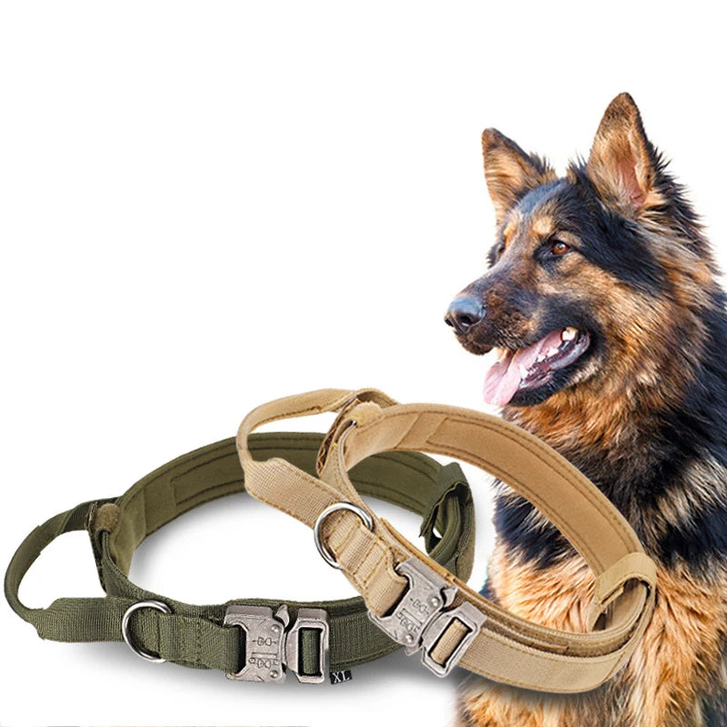 Reflective Nylon Dog Collar and Leash Set – Tactical 2PC for Large Dogs