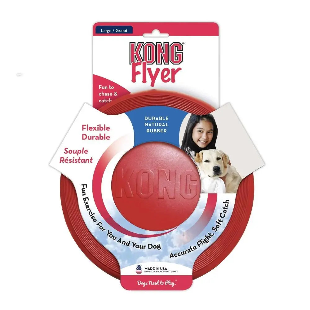 KONG Flyer Dog Disc – Durable Rubber Flying Disc for Fetch