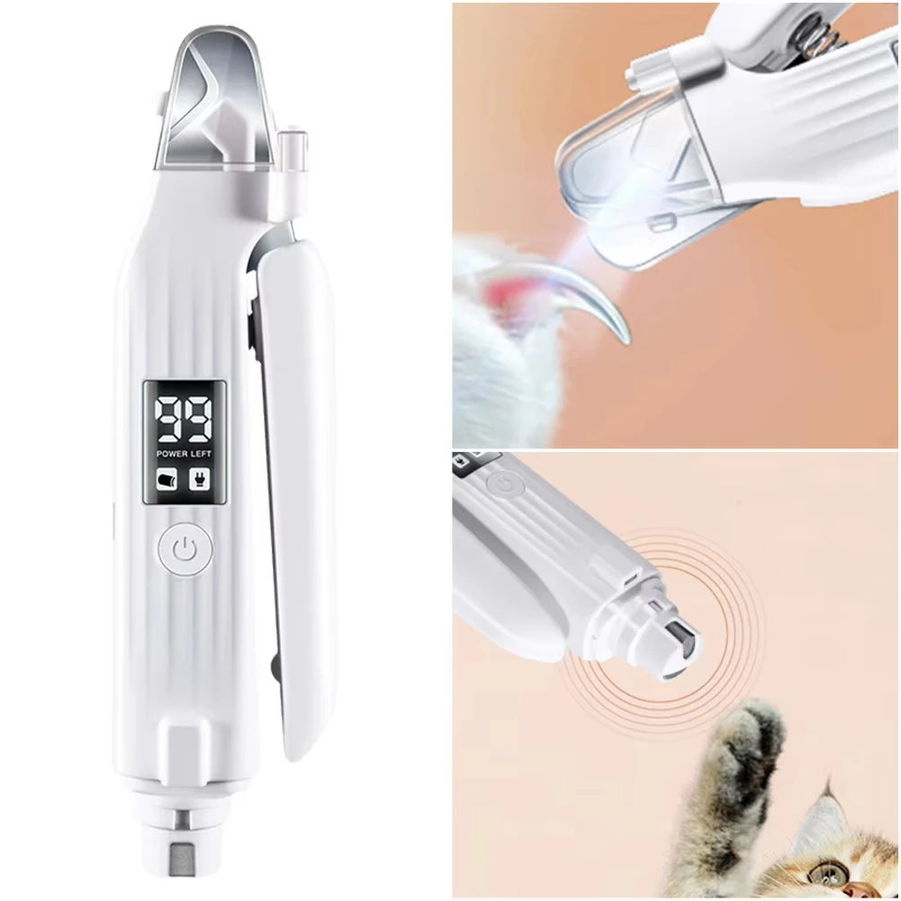 2-in-1 Dog Nail Trimmer & Grinder with LED Lights for Small to Large Dogs