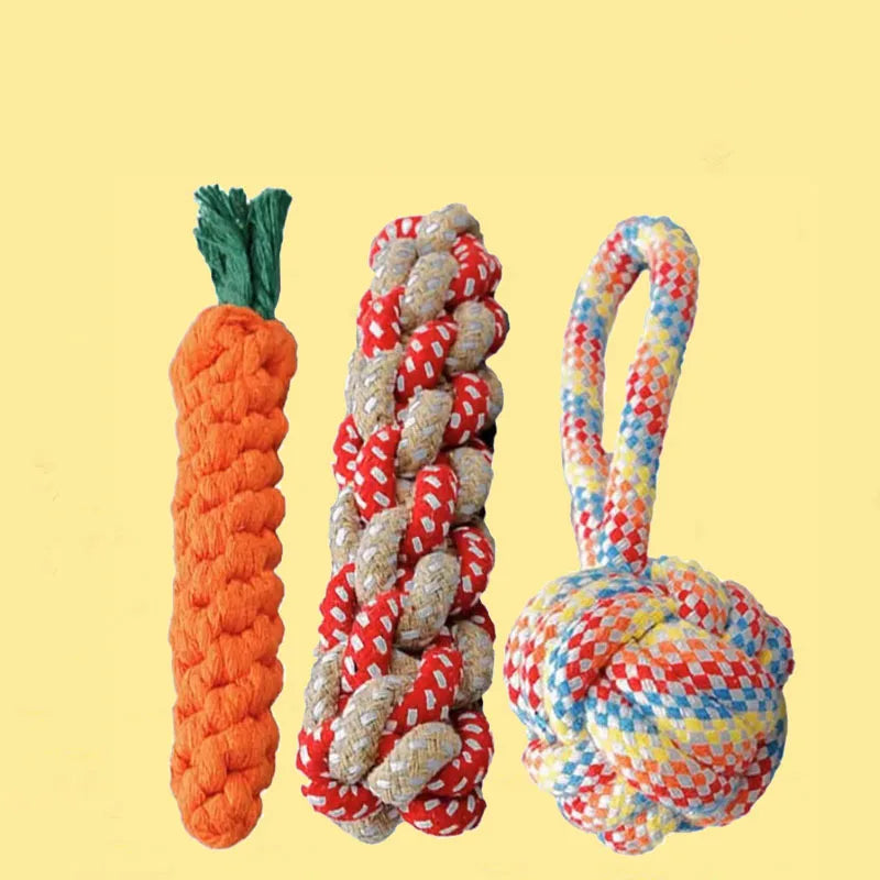 Carrot Cotton Rope Dog Toy – Teething for Small Breeds