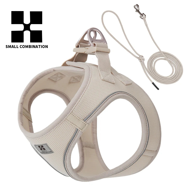 Dog Harness & Leash Set – Step-In Reflective Mesh Vest