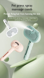 USB Rechargeable Dog Steam Massage Comb Soft Teeth Grooming Brush
