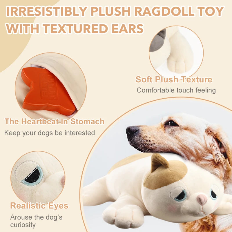 Heartbeat Plush Dog Toy Pillow – Anxiety Relief Comfort Companion