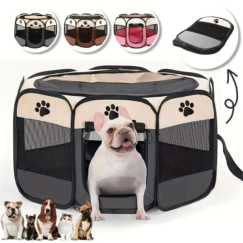 Foldable Dog Playpen – Portable Octagon Pen