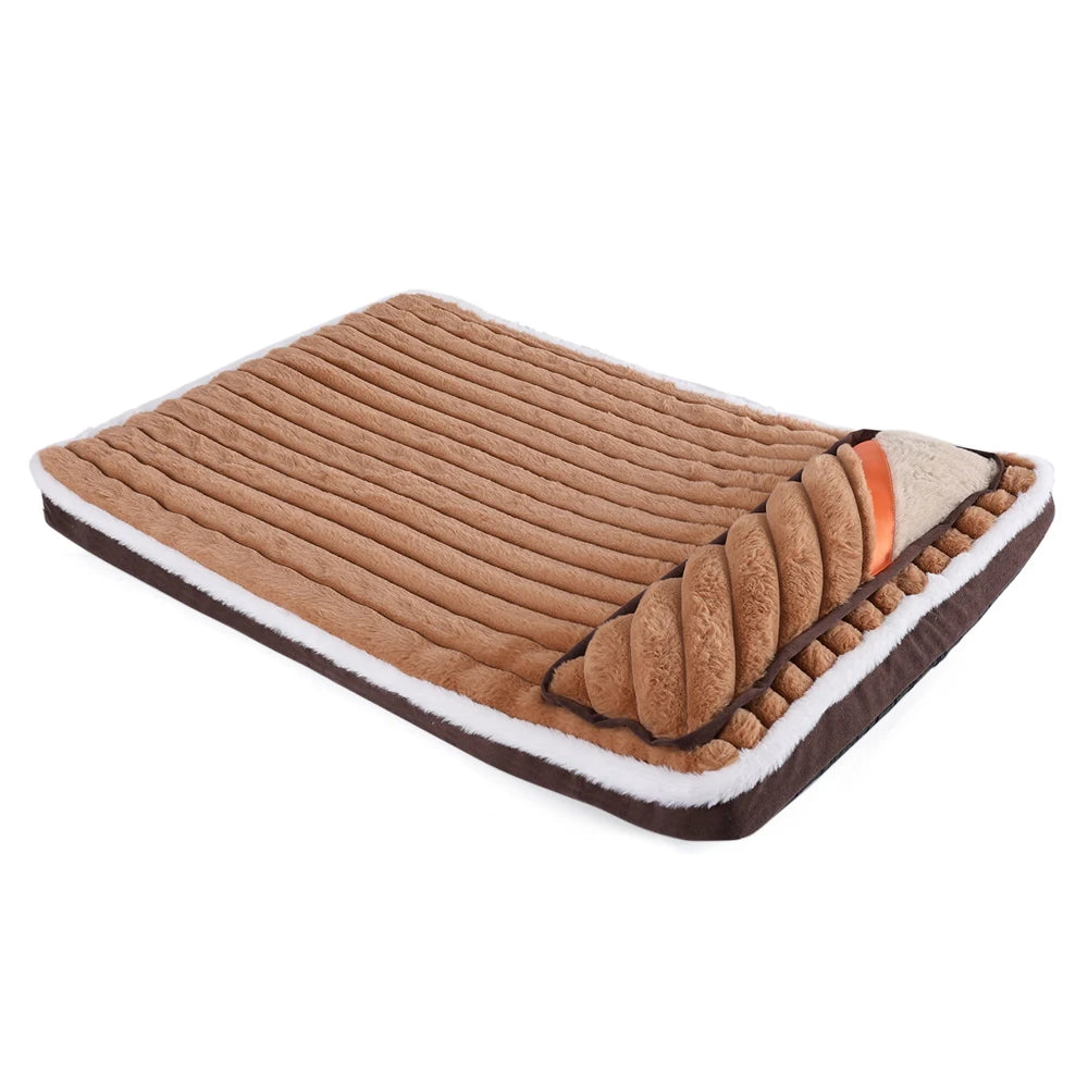 Comfortable Dog Sofa Bed – Winter Warm Elastic Cushion with Pillow for Small & Medium Dogs