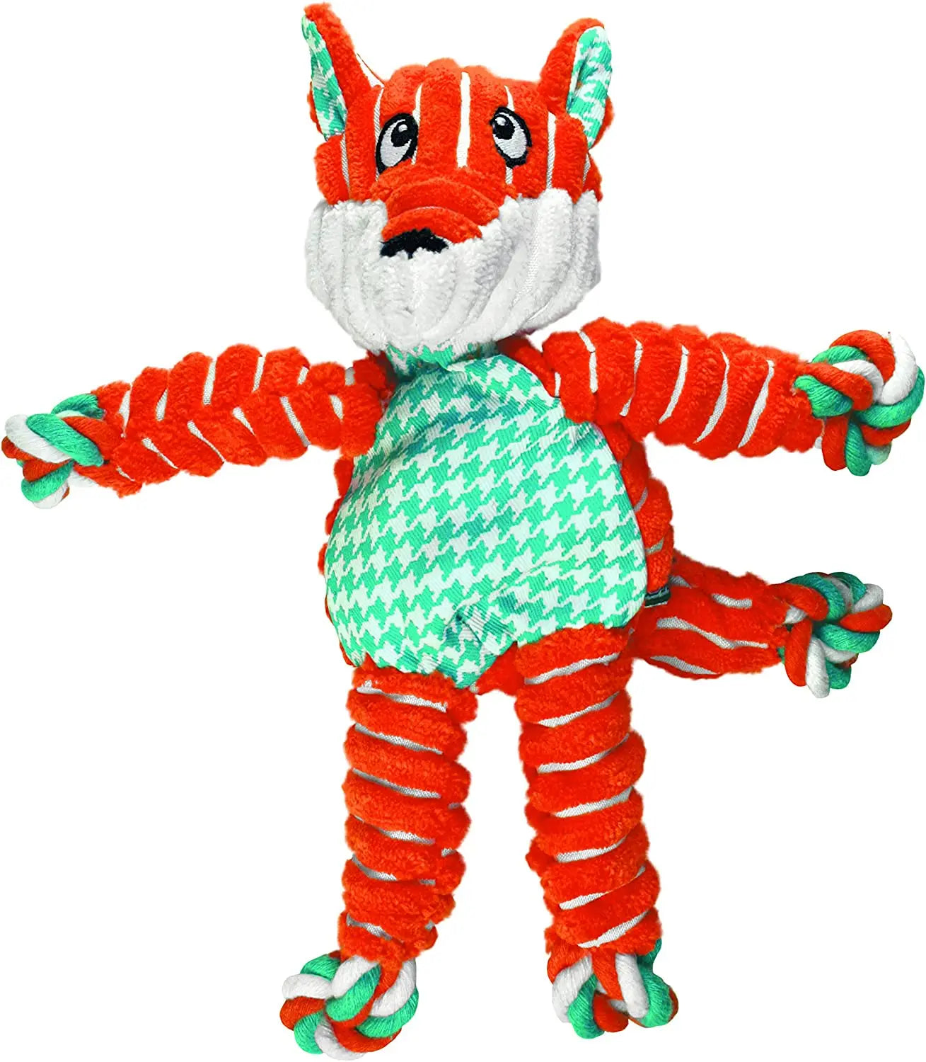 KONG Floppy Knots Fox Dog Toy – Squeaky Rope Plush