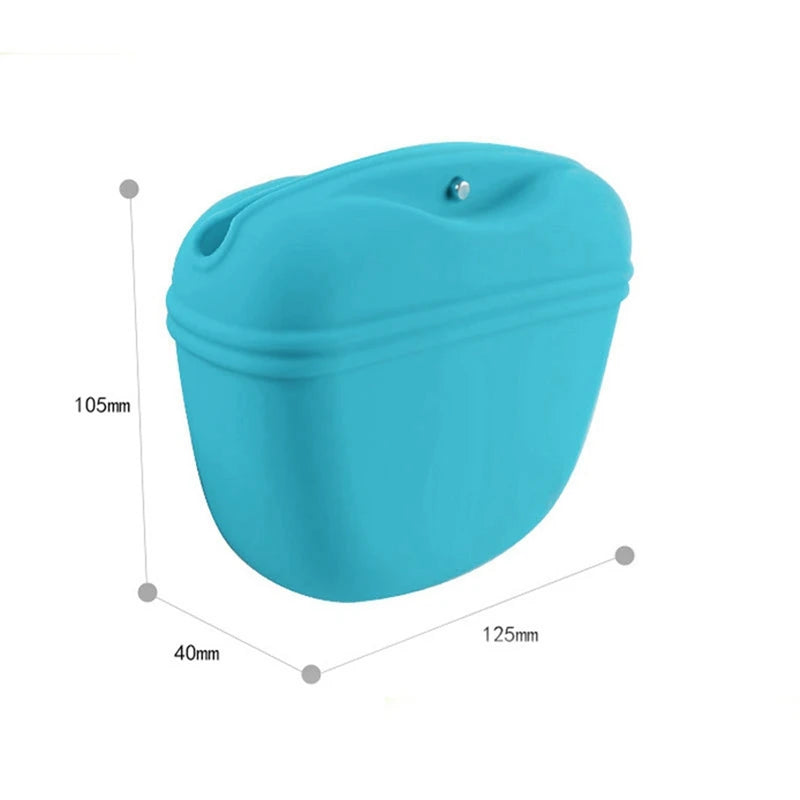 Silicone Dog Treat Training Pouch – Portable Magnetic Closure Waist Bag