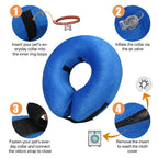 Inflatable Dog Recovery Collar – Soft Protective Cone Blue S- L