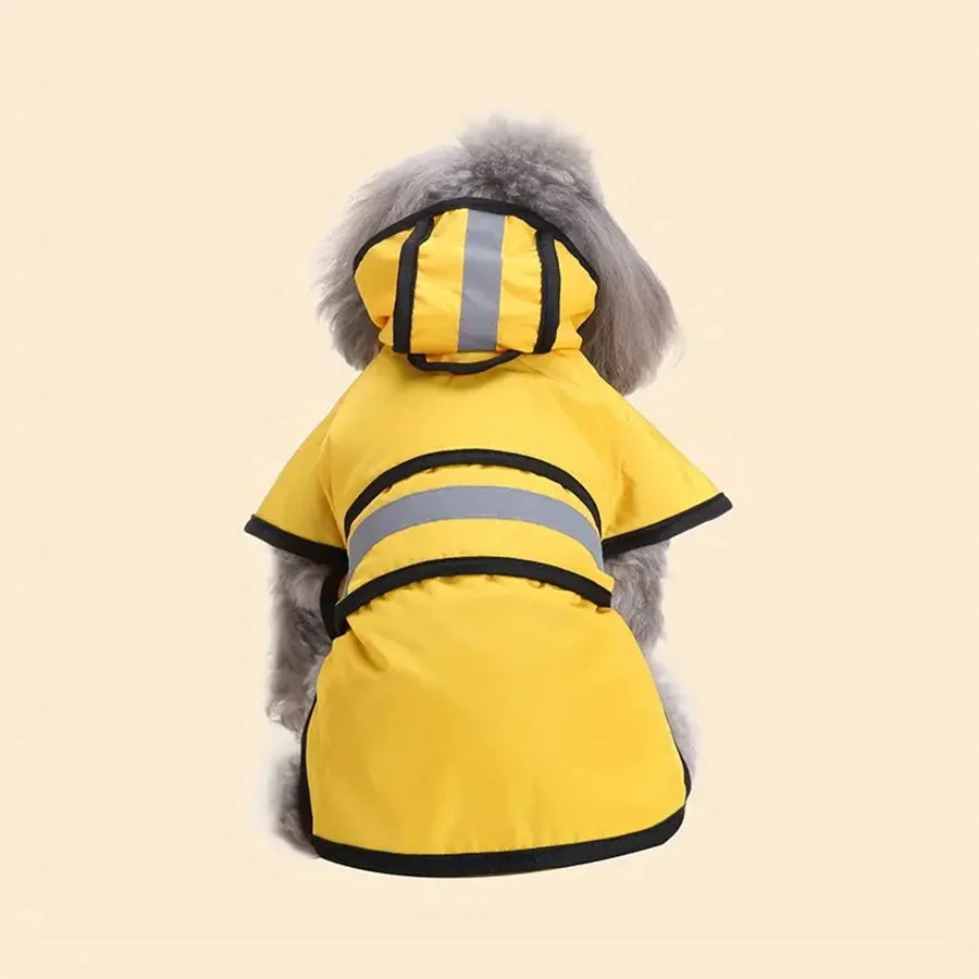 Waterproof Windproof Dog Raincoat – Adjustable Polyester Jacket