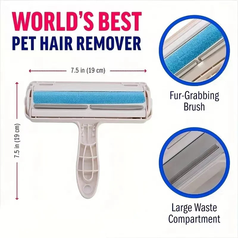 Pet Hair Remover Roller – Self-Cleaning One-Hand Lint & Fur Remover for Dogs