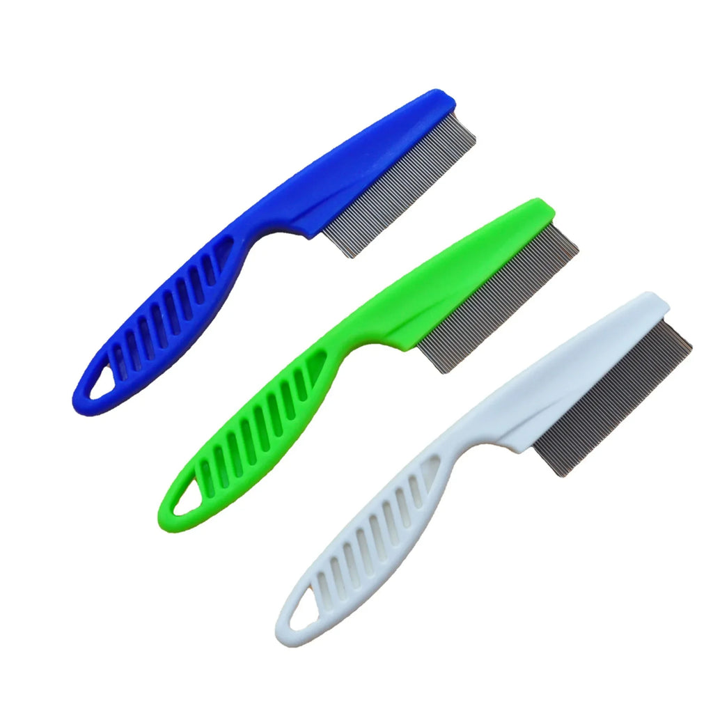 Moonbiffy Dog Grooming Flea Comb – Stainless Steel Hair Brush & Gentle Massage Tool