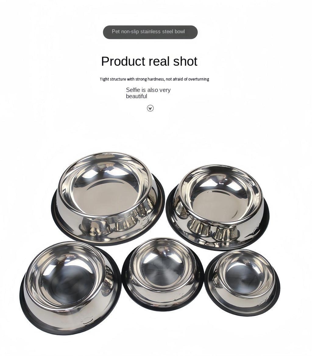 Classic Stainless Steel Dog Bowl – Durable & Rust-Resistant Feeder