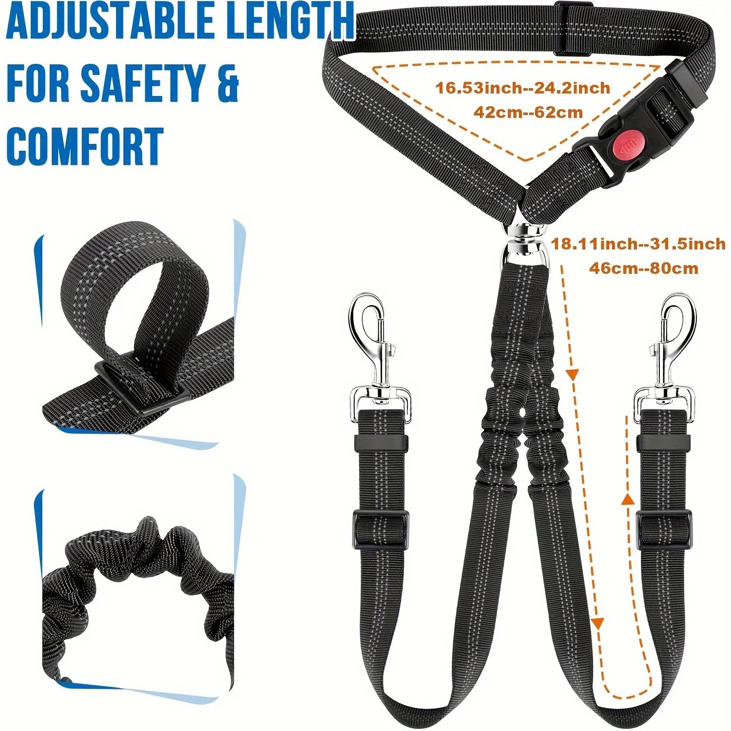 Dog Seat Belt – Dual Headrest Safety Leash