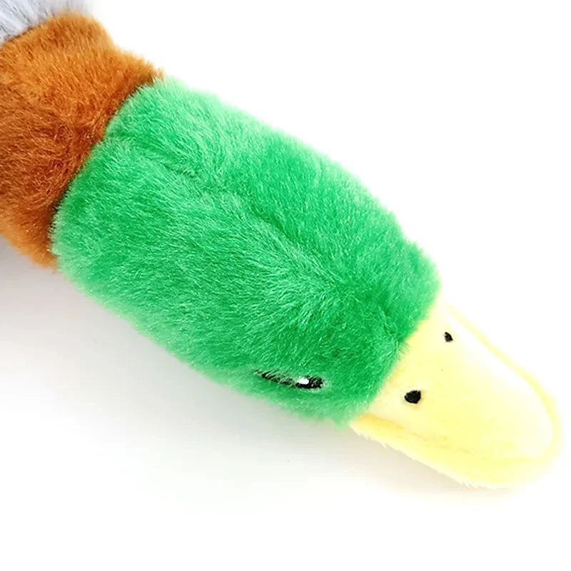 Plush Duck Squeaky Toy with Teeth-Cleaning Rope for Dogs