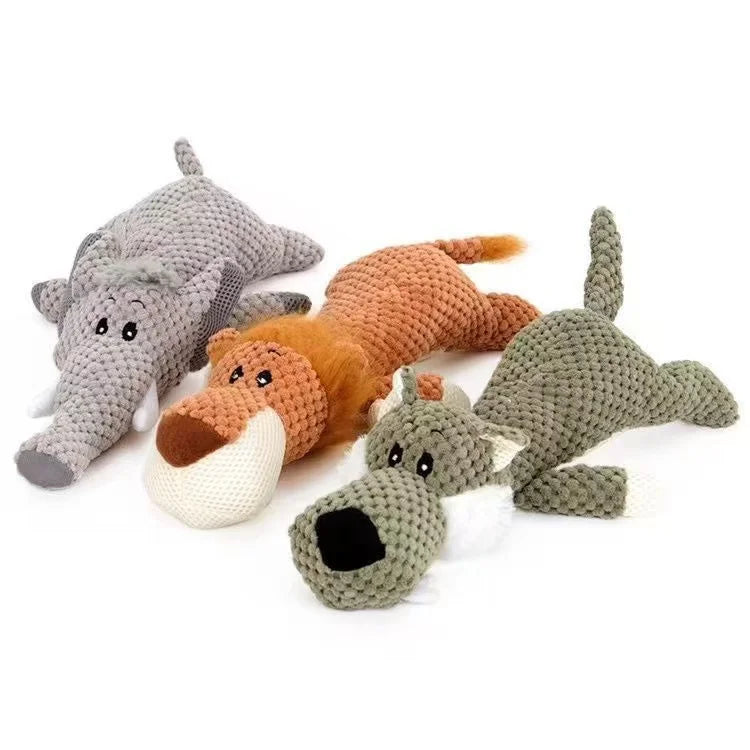 Cartoon Puppy Plush Dog Toy with Squeaker for Small Dogs