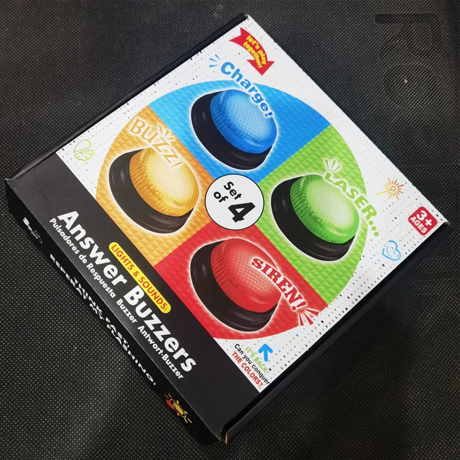 Game Buzzer 4-Pack with Lights – Quick Answer Buttons
