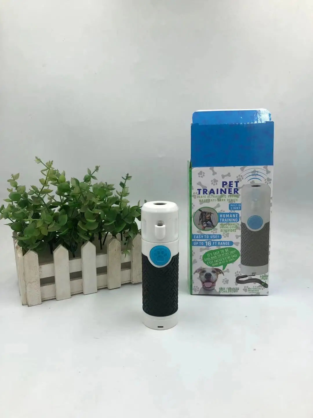 Portable Ultrasonic Dog Trainer with UV Light – Anti Bark Device