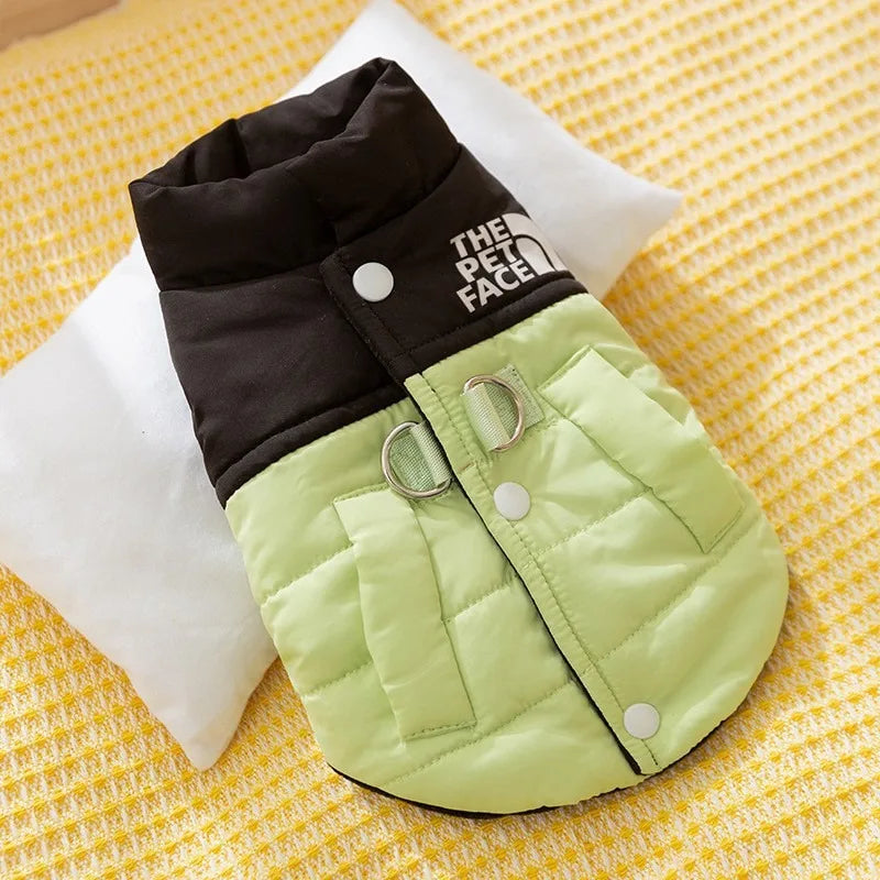 Warm Cotton Dog Coat – Blue Teddy Fleece Winter Jacket