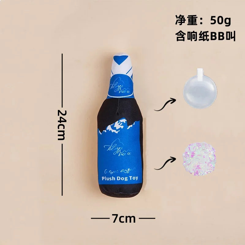 Wine Bottle Dog Toy – Crinkle Paper with Sound