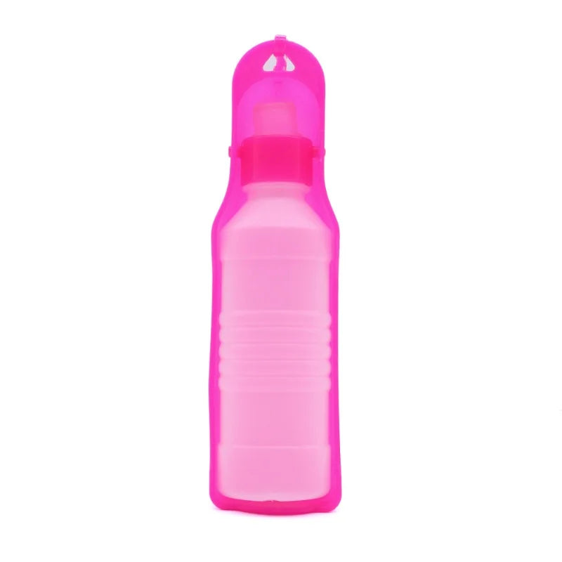 Squeeze-to-Fill Dog Travel Water Bottle – Built-In Drinking Bowl