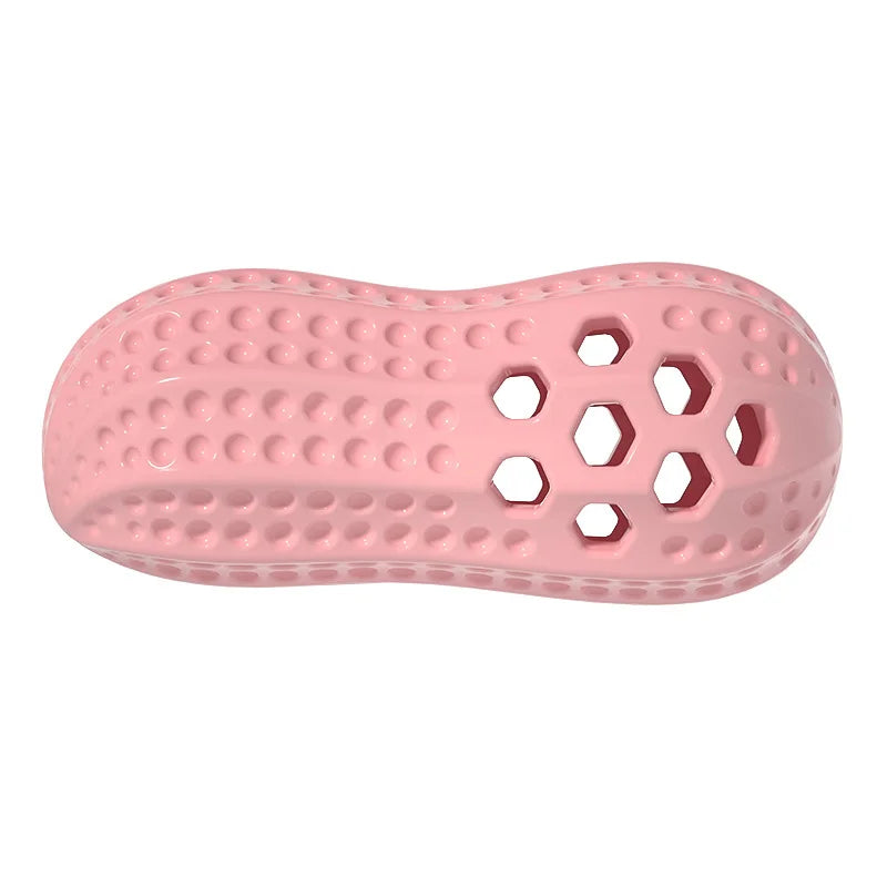 Peanut Shape TPR Dog Toy - Squeaky Bite Resistant & Treat Dispenser