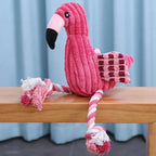 Pink Flamingo Plush Rope Dog Toy for All Sizes