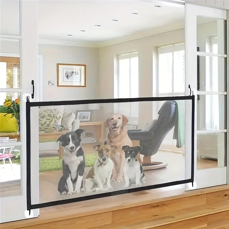 Dog Safety Gate – Foldable Mesh Barrier