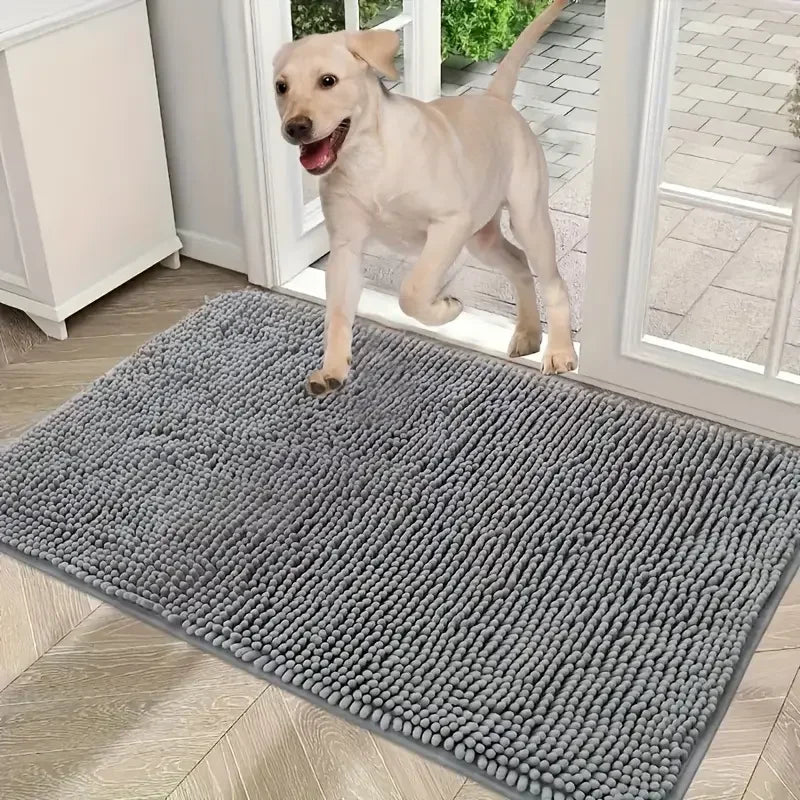 Dog Door Mat Mud Catcher – Absorbent Non-Slip Mat for Muddy Paws, Quick-Dry & Washable Rug