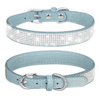 Suede Crystal Dog Collar – Rhinestone Buckle Sparkle
