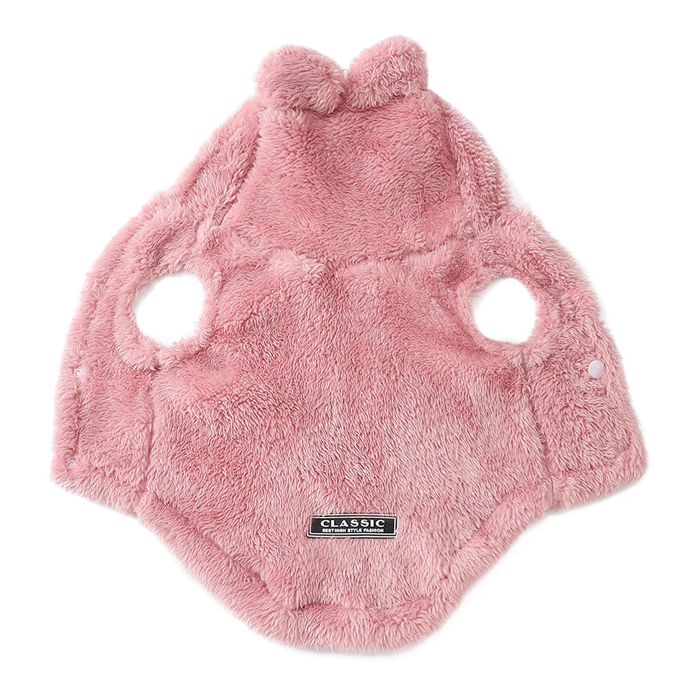 Holapet Soft Fleece Hooded Dog Coat – Winter Windproof Jacket