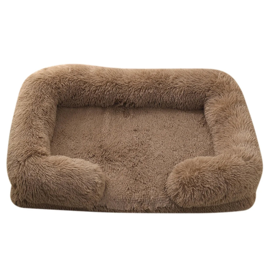Orthopedic Square Plush Dog Bed – Removable Washable Winter Sofa