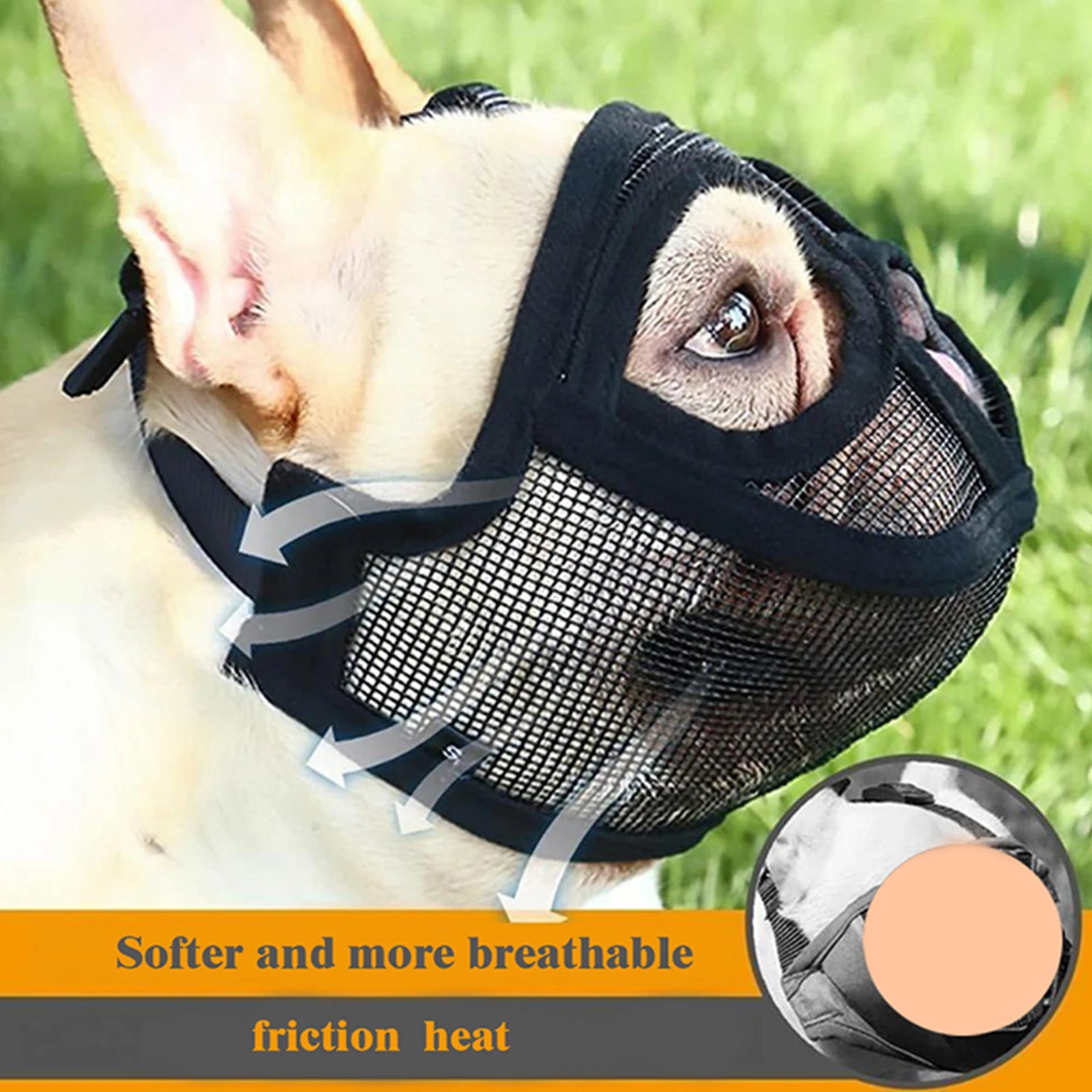 Adjustable Dog Muzzle Nylon – Breathable Anti Bark Bite
