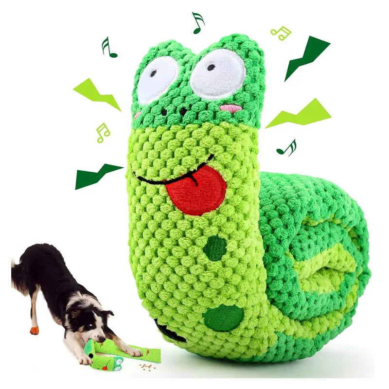 Snail Puzzle Feeder Dog Toy – Interactive Plush with Sound