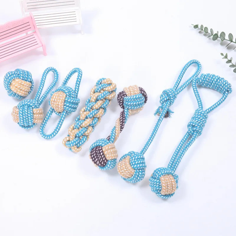 Cotton Rope Ball Toy - Interactive Toothbrush for Dogs of All Sizes