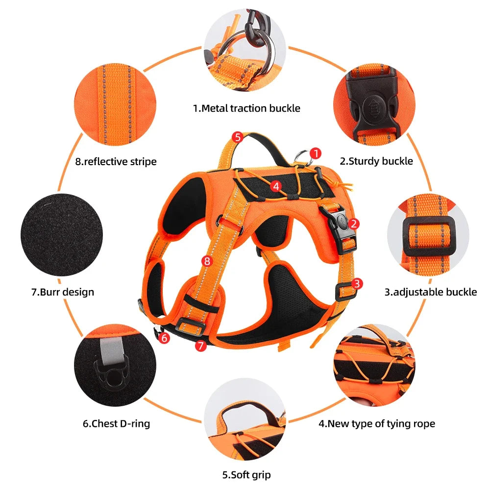 No Pull Dog Harness – Reflective Adjustable Control Vest