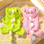Dinosaur Dog Flannel Jumpsuit – Cozy Winter Romper for Small Dogs