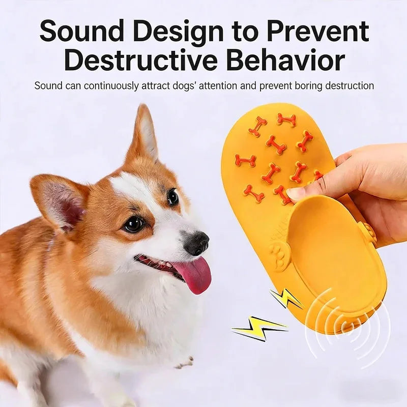 Squeaky Latex Dog Slipper Toy – Durable Chew & Teeth Cleaning Toy