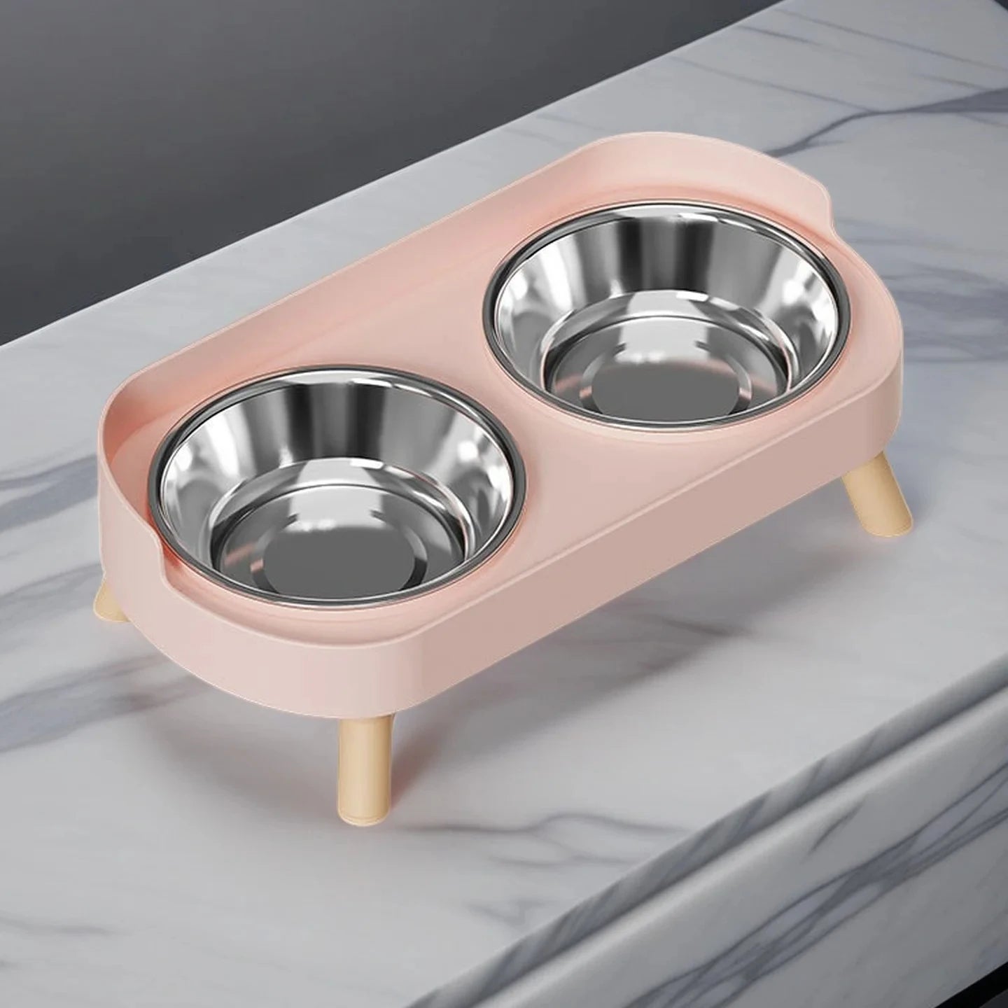 Elevated Double Dog Bowl – Stylish Neck Support Feeder