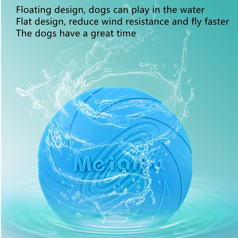 Silicone Flying Disc - Bite-Resistant Dog Training Toy for Fetch & Outdoor Play